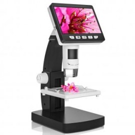 Microscopio digital LCD de 4,3", aumento de 50X-1000X, microscopio USB para adultos y niños con 8 LED ajustables, compatible co