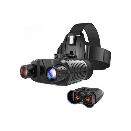 Medidor nocturno con auriculares binoculares NV8160, pantalla de 2,7 pulgadas, zoom digital 8x, ajuste IR de 7 velocidades, ade