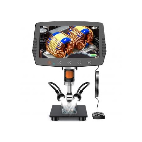 Microscopio digital LCD de 9 pulgadas, microscopio de monedas con aumento de 1000X con cámara de 12 MP, microscopio de soldadur