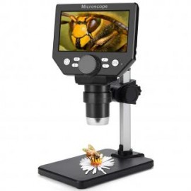 Microscopio USB digital LCD de 4,3 pulgadas, 8MP, aumento de 1-1000X, microscopio grabable de video digital de mano, 8 luces LE