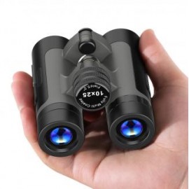 Binoculares compactos portátiles 10X25, prisma BAK4, visión nocturna con poca luz para adultos y niños, pequeños binoculares pl