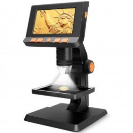 Microscopio digital con monedas P110, pantalla de 4,3", alta resolución 1080P y 2 megapíxeles, aumento 50X-1000X con 8 luces LE