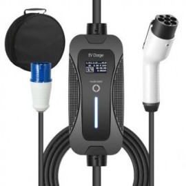 Cargador rápido EV portátil tipo 2 estándar europeo 32a, enchufe cee, cargador 16 / 26 / 32a con caja de carga de corriente alt