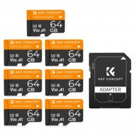 Tarjeta Micro SD U3/V30/A1 de 64GB, Tarjeta de Memoria con Adaptador Adecuada para Cámara de Vigilancia y Cámara de Caza - 7 pi