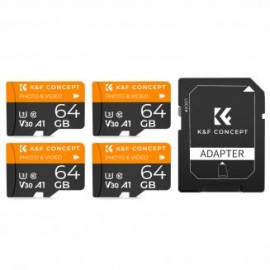 Tarjeta Micro SD U3/V30/A1 de 64GB, Tarjeta de Memoria con Adaptador Adecuada para Cámara de Vigilancia y Cámara de Caza - 4 pi