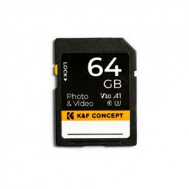 K&F CONCEPT Tarjeta de memoria de cámara de seguimiento de 64 GB U3 V30 Velocidad de lectura de hasta 90 MB/s, 4K UHD para cáma