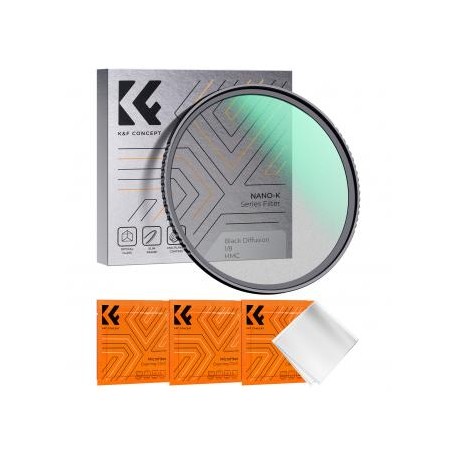 49mm Filtro Black Mist 1/8 + 3pcs Paño de Limpieza con 18 Recubrimientos Multicapa, Serie Nano K