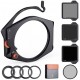 Kit Sistema de Portafiltros Cuadrado, Filtro Cuadrado ND1000 + ND64 + ND8 + Filtro Polarizador 95mm + 4 Adaptadores, Serie Nano