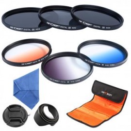 Filtros 67mm ND2 + ND4 + ND8 + Degradado Naranja + Azul + Gris