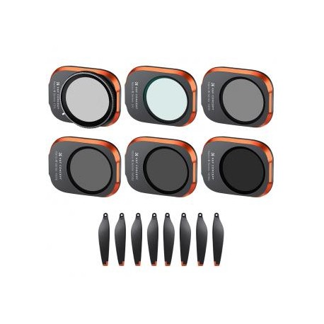 Kit Filtros UV + CPL + ND8 + ND16 + ND32 + ND64 + Helices para DJI Mini 3 Pro
