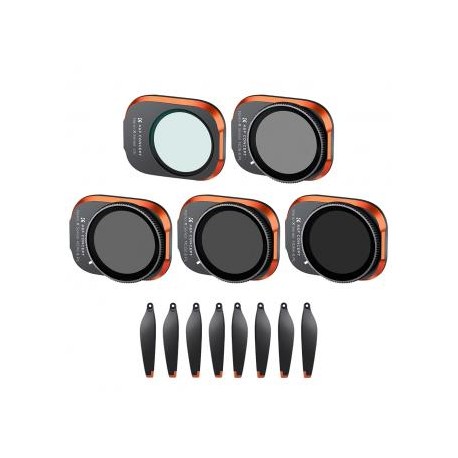 Kit Filtros UV+ND8 / PL+ND16 / PL+ND32 / PL+ND64 / PL+Helices para DJI Mini 3 Pro