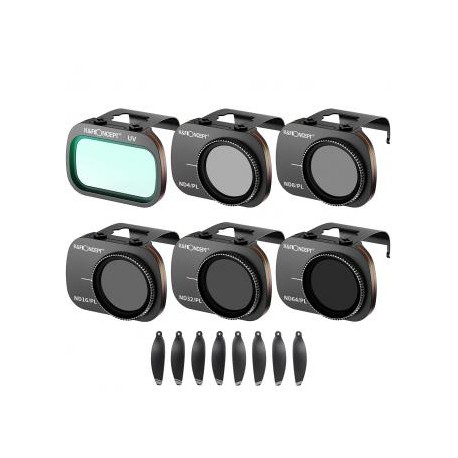 Kit Filtros UV+ND4 / PL+ND8 / PL+ND16 / PL+ND32 / PL+ND64 / PL+8 Helices para DJI Mavic Mini 1/2/SE