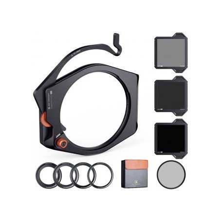 Kit Sistema de Portafiltros Cuadrado, Filtro Cuadrado ND1000 + ND64 + ND8 + Filtro Polarizador 95mm + 4 Adaptadores, Serie Nano