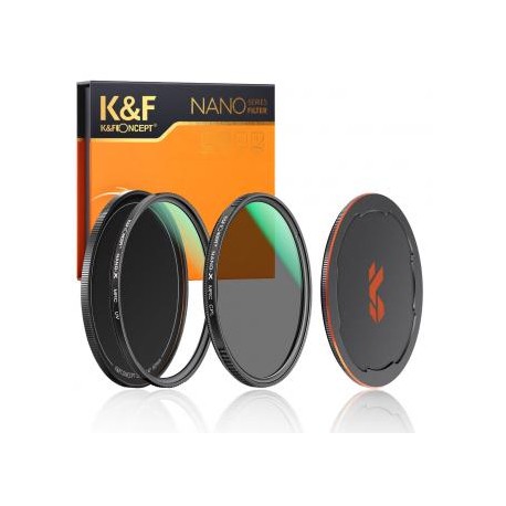 55mm Kit Filtro UV + Polarizador CPL + Tapa de Metal - Serie Nano X