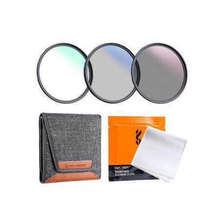 55mm Kit de Filtro de Lente MCUV+CPL+ND4 con Paño de Limpieza de Lente y Bolsa de Filtro