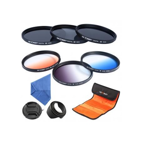 Filtros 67mm ND2 + ND4 + ND8 + Degradado Naranja + Azul + Gris
