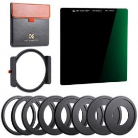 100x100mm Kit de Filtros Cuadrados ND1000 + Portafiltro de Metal + Anillos Adaptadores