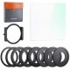 Kit 100mm Filtro Cuadrado Black Mist 1/4 + Portafiltro + 8 Anillos Adaptadores, Serie Nano-X